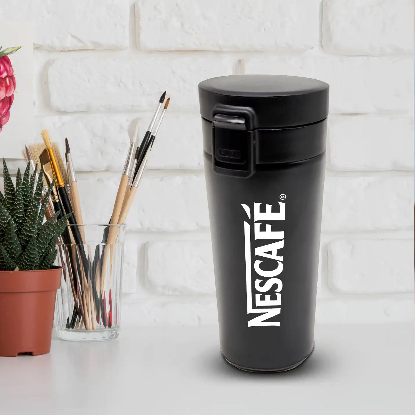 Delux Black Insulated Stainless Steel Mug Tumbler Img 1